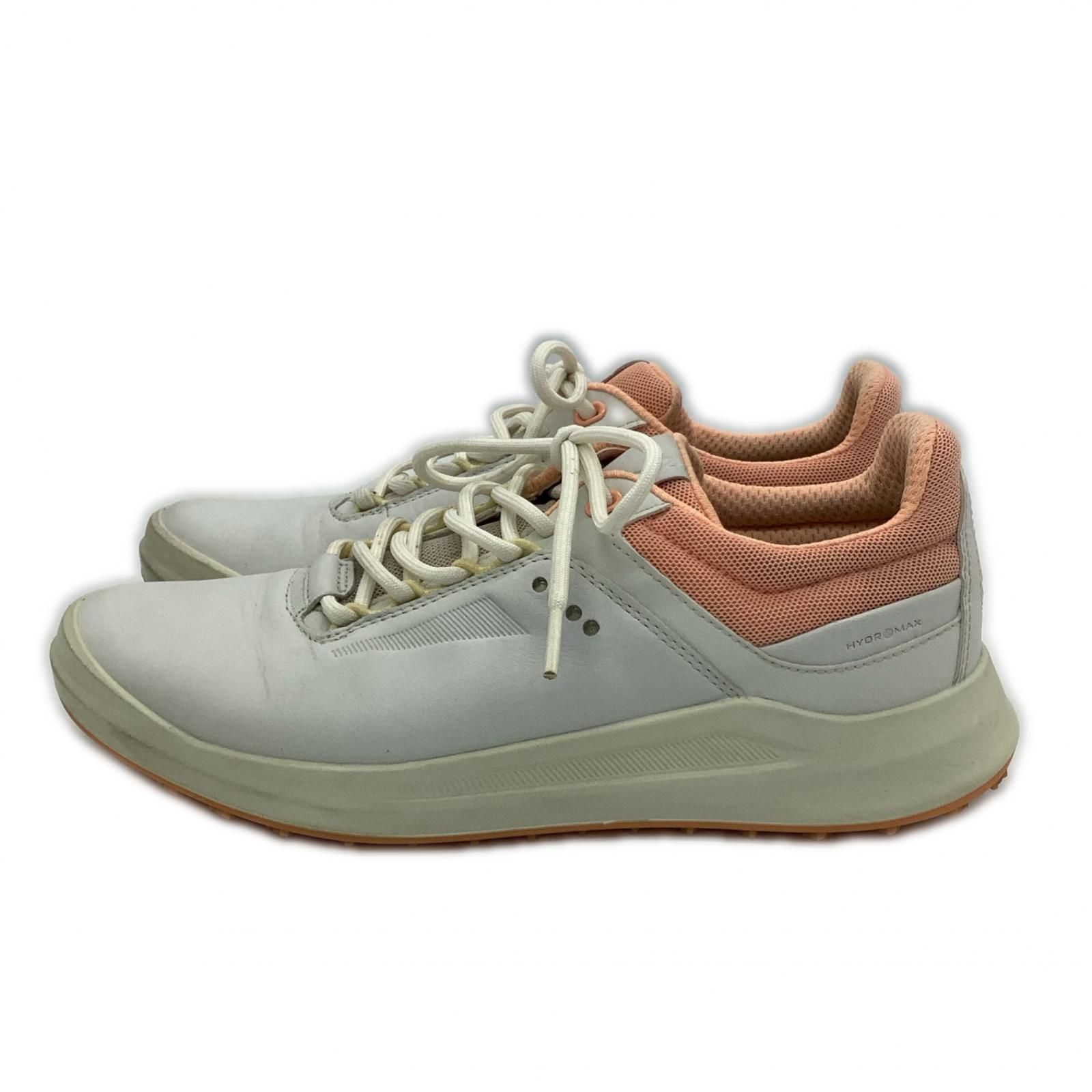 【即決】ecco エコー biom スパイクレス ゴルフシューズ ホワイト系 40 [240001188389]【中古】レディース 中古 エコー ecco ゴルフシューズ 37 23.5cm ホワイト×ピンク スパイク