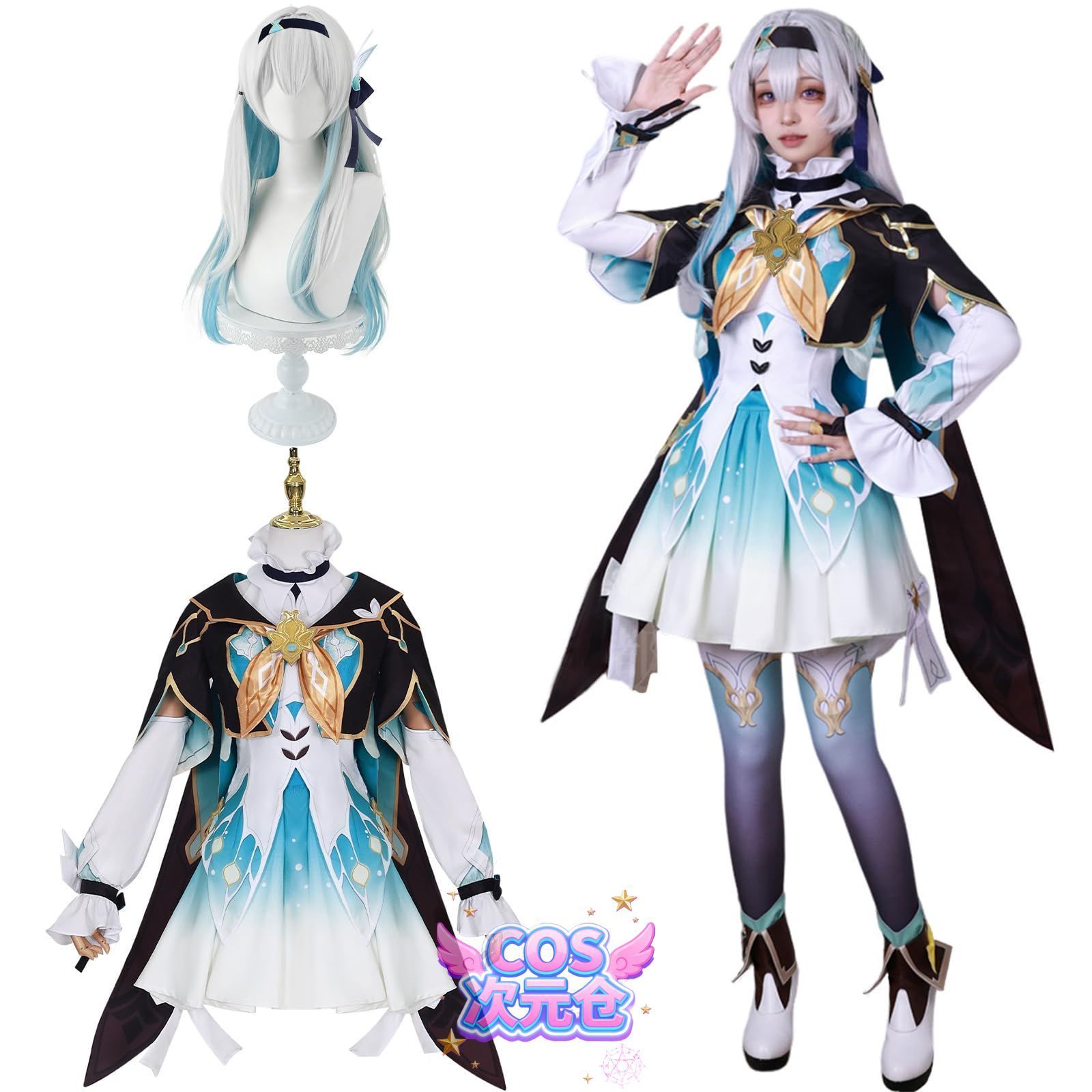 ホタル ウィッグ付き 神併 崩壊スターレイル コスプレ ウィッグ付き ホタル 開拓者 ロビン 花火 ブラックスワン ゲーム コスプレ衣装 イベント 大人用 仮