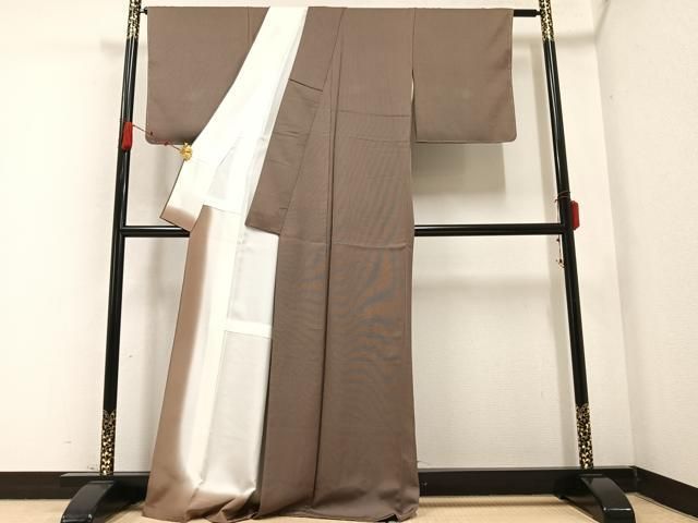 赤墨色×榛色 正絹