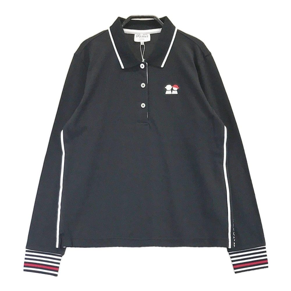 サイズ：2 PICONE CLUB　ピッコーネクラブ  長袖ポロシャツ  ブラック系 [240101449164] ゴルフウェア レディース ストスト サイズ：2 PICONE CLUB ピッコーネクラブ 長袖ポロシャツ