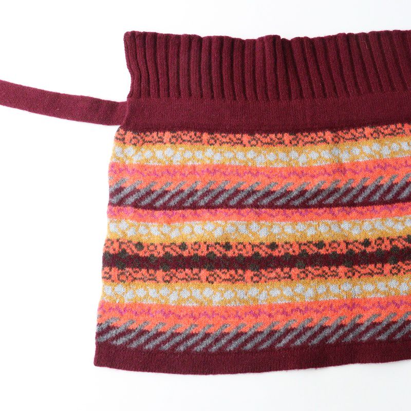 ミナペルホネン × ヒカルノグチ mina perhonen noguchi hikaru ニットケープ ボルドー フェアアイル 野口光