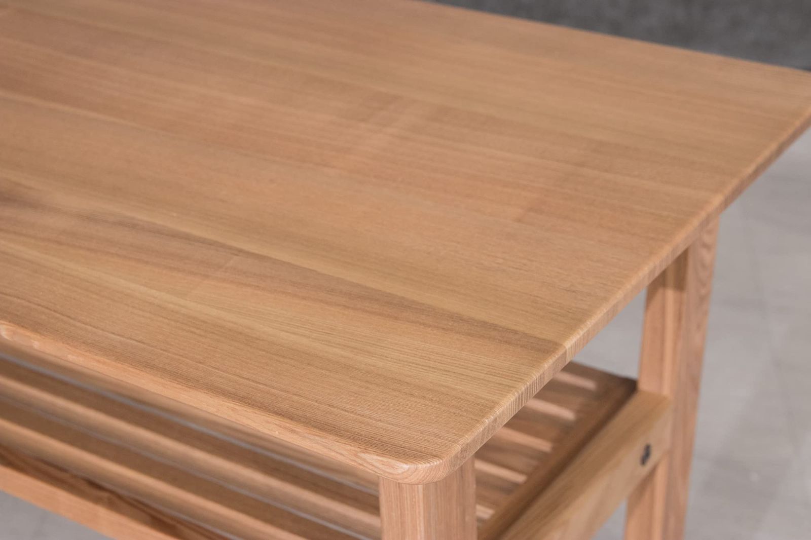 ローテーブル センターテーブル リビングテーブル ハイタイプ タモ無垢材 ナチュラル 幅90×奥行45×高さ48.5cm 462510