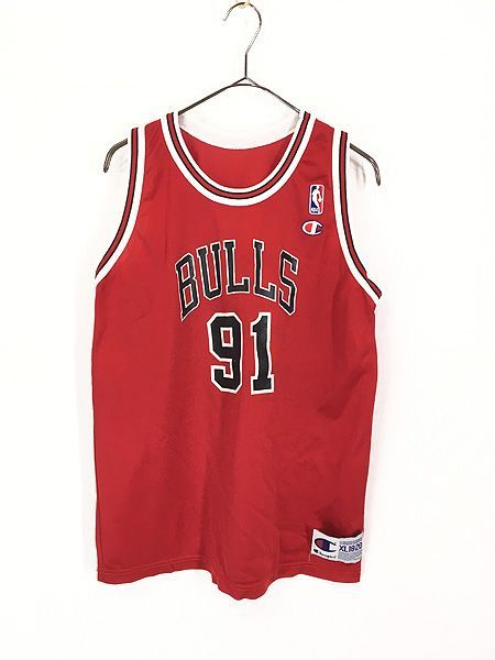 レディース 古着 90s USA製 Champion NBA Chicago BULLS No 91 