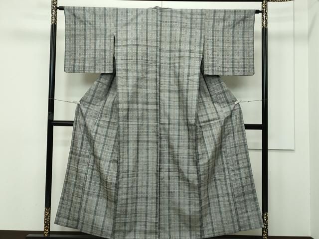 平和屋本店■極上　伝統工芸士　七代目　吉澤与市　紬　単衣　虹彩花織　証紙付き　逸品　CZAA2513s5 平和屋本店▽極上 伝統工芸士 七代目 吉澤与市 紬 単衣 虹彩花織 証紙