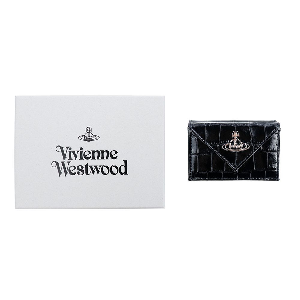 ヴィヴィアン　折り財布　オーブ　がま口　総エンボス　ロゴ型押し　レザー　ブラック 楽天市場】Vivienne Westwood ヴィヴィアンウエストウッド