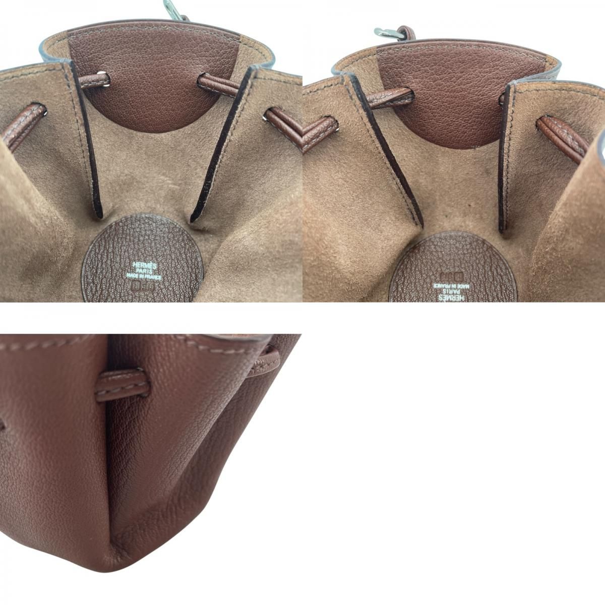 エルメス HERMES ヴェスパポーチ □H刻印 ノワゼット SV金具  