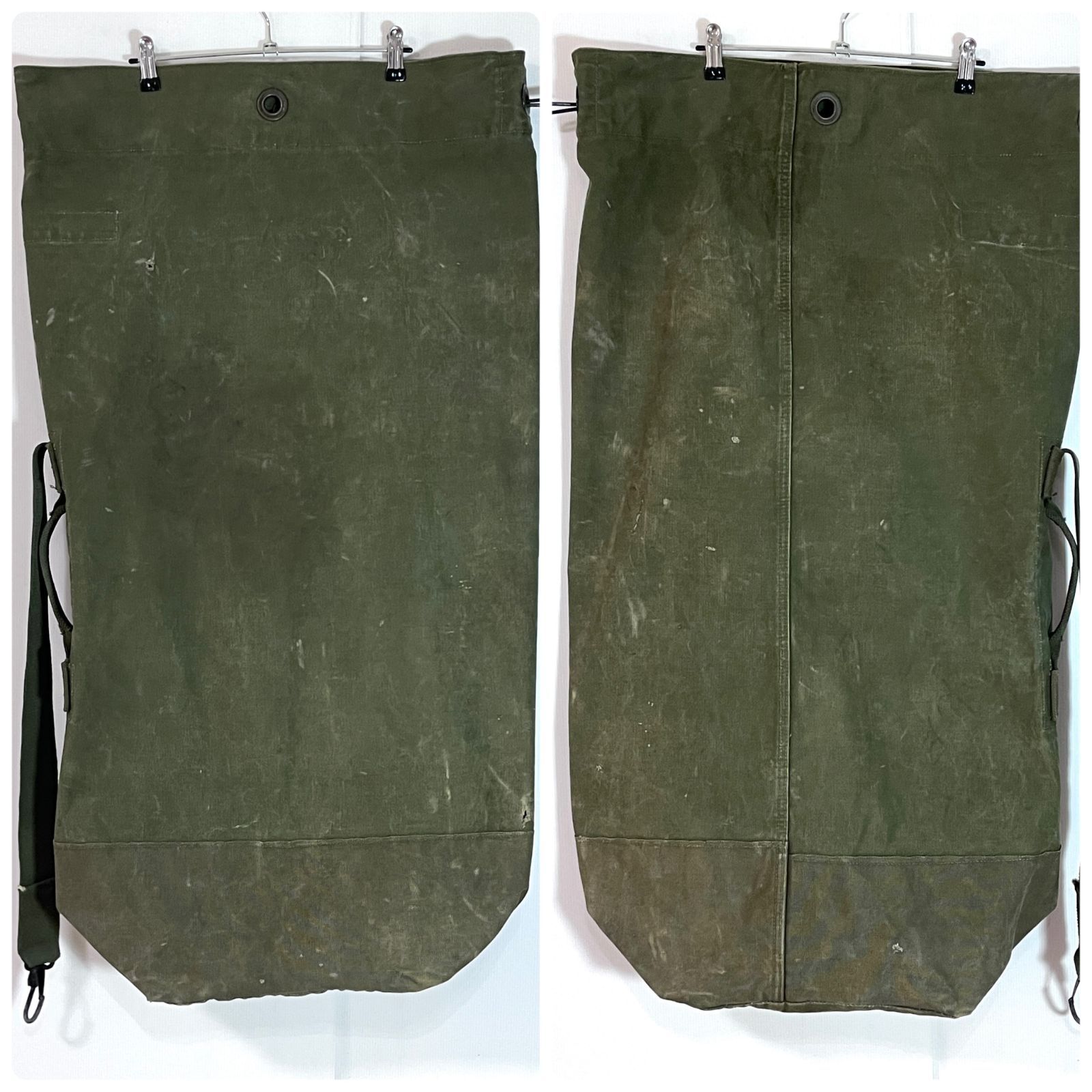 ビンテージ US キャンバス ダッフルバッグ 米軍 ミリタリー ステンシル 希少 40s USA製 実物 米軍 U.S. ステンシル キャンバス ダッフル