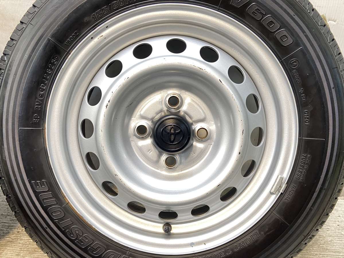 155/80R14 88/86LT ブリヂストン V600 トヨタ純正 AL 14x5.0 100
