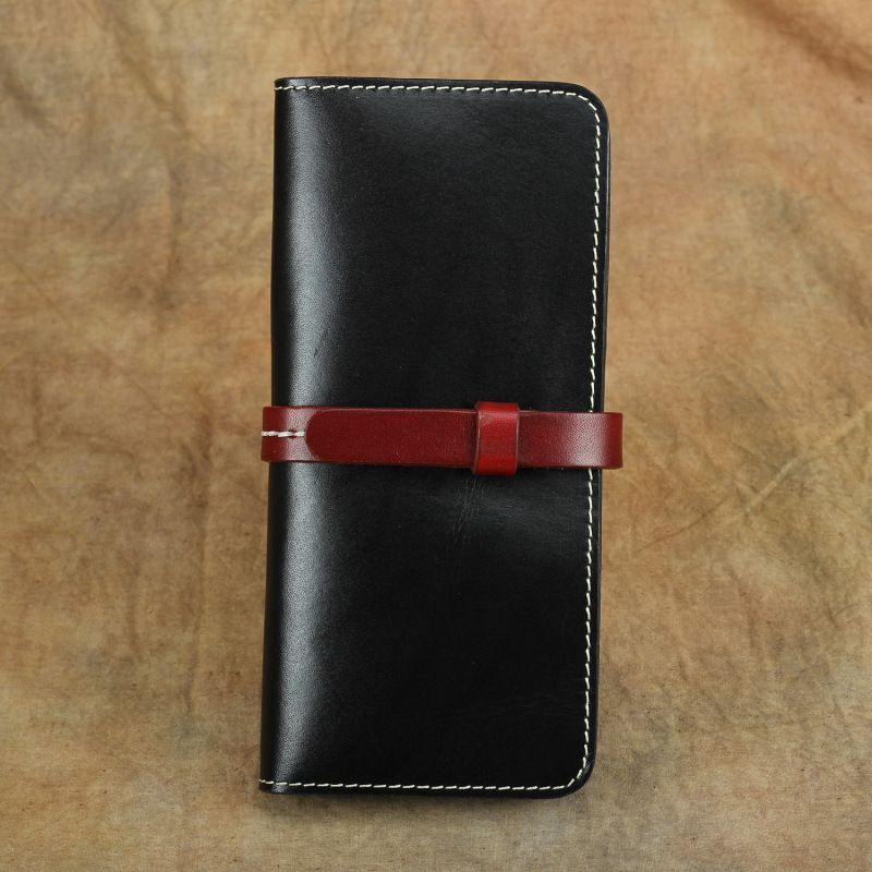 新作最高の贅沢肉厚新品 手染 栃木レザー 長財布メンズ 財布 本革