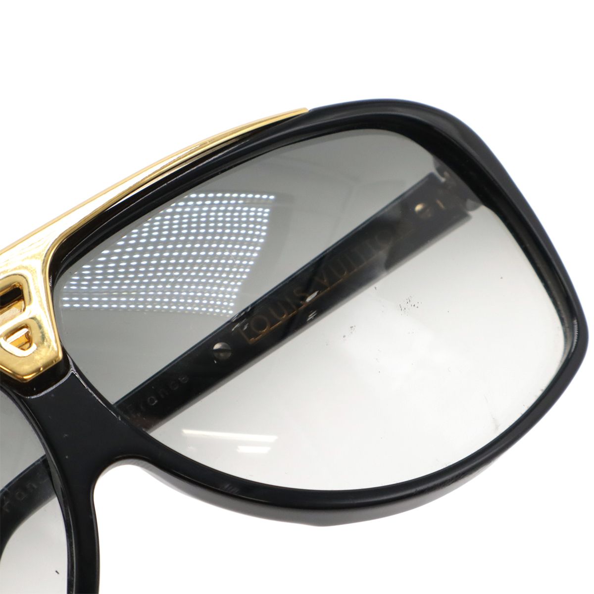 LOUIS VUITTON ルイ ヴィトン エヴィダンス サングラス アイウェア スモークグラデーション ブラック 黒 ゴールド金具 Z 0105 E
