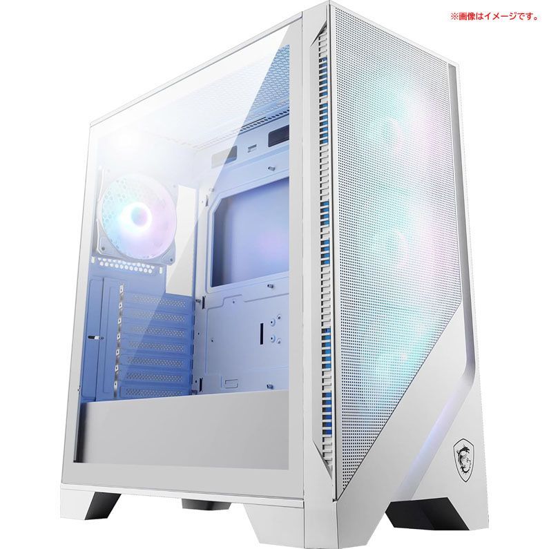 D6083◆ PCケース ファン 最大11基搭載 エアフロー重視型 ATX ミドルタワー ホワイト MSI MAG FORGE 320R AIRFLOW WHITE