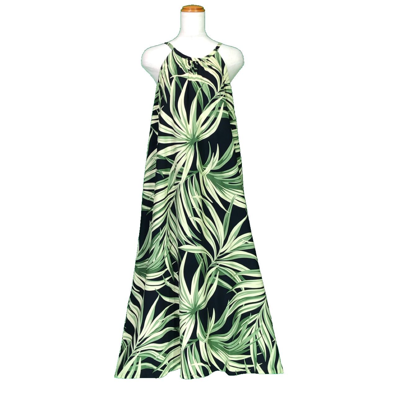 美品 日本製 フラダンス衣装】グリーン NIKOH ワンピース ドレス 緑 黒