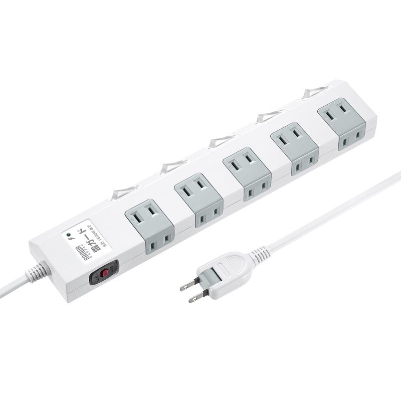 エレコム 電源タップ 雷ガード 3m ホワイト T-ECOY053NDA 7個 電源