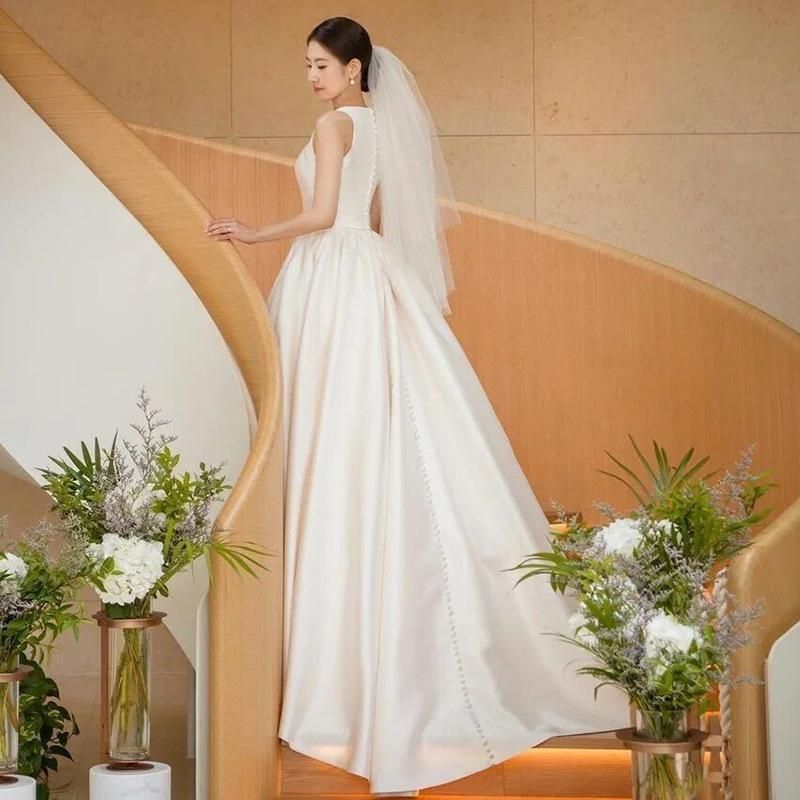 春 ウェディングドレス ドレス フォーマルドレス ドレス ノースリーブ パーティードレス 花嫁ロングドレス ワンピース結婚式 二次WP 929