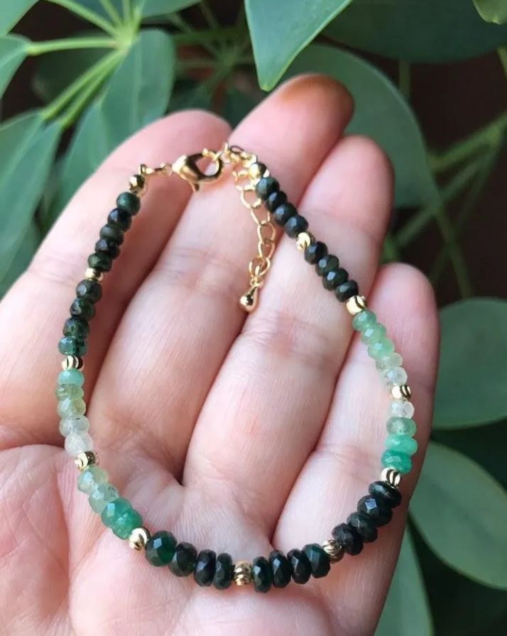 [5月誕生石][宝石質] SSSエメラルド ボタンカット コロンビア産エメラルド ボタンカット 1連｜天然石ビーズの卸