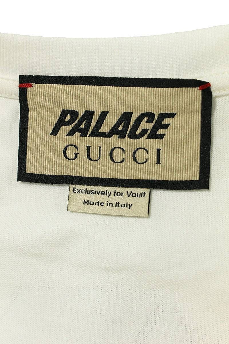 グッチ ×パレス Palace 548334 XJE1C ダブルネームロゴプリントTシャツ メンズ S