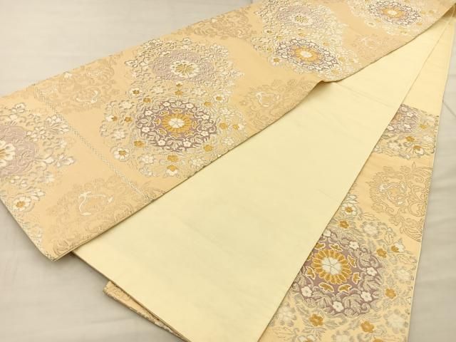 平和屋着物◎六通柄袋帯 唐織 正倉院花文 金銀糸 正絹 逸品