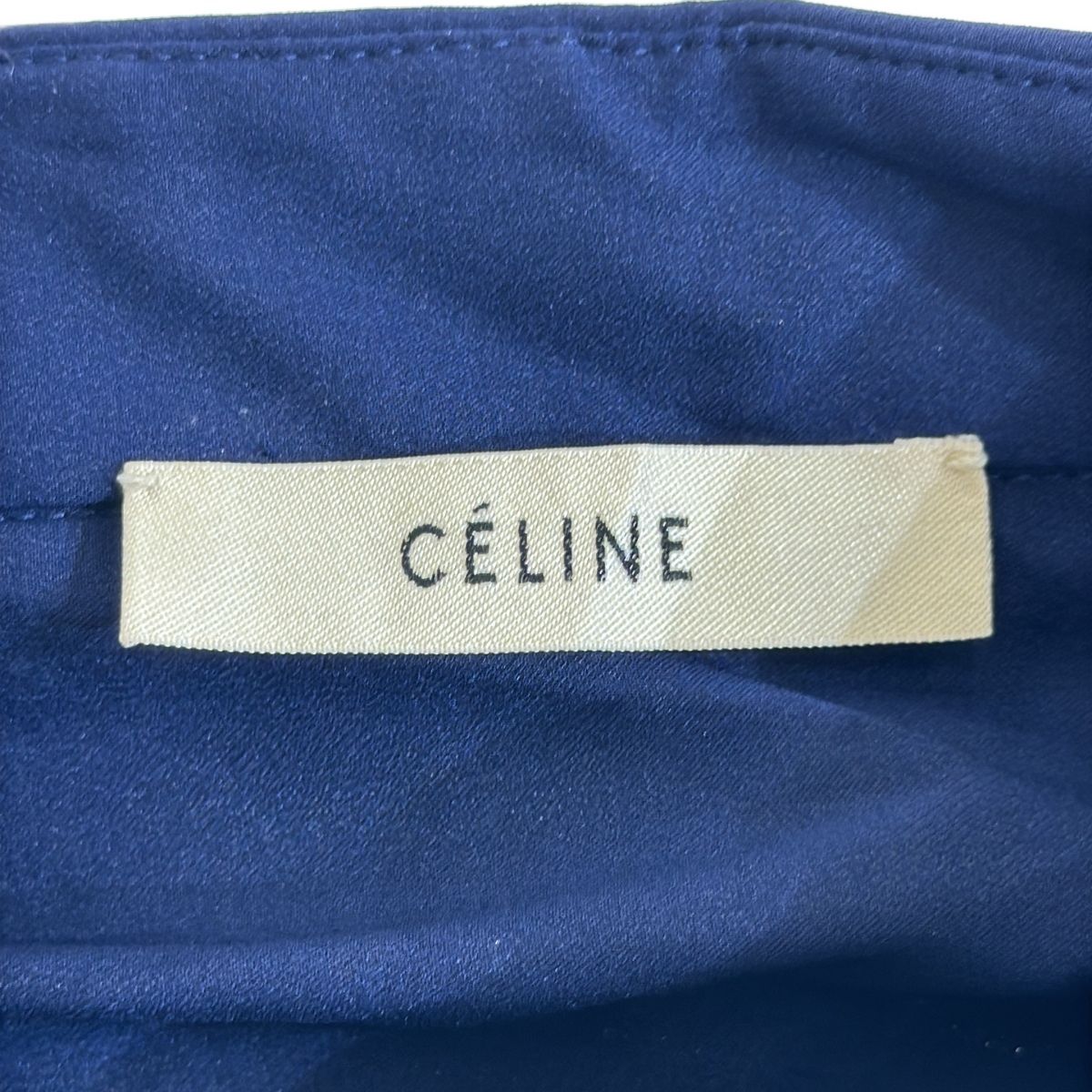 セリーヌ 絵画調のシルクシャツ 34 お洒落ラヴァリエール◇CELINE 