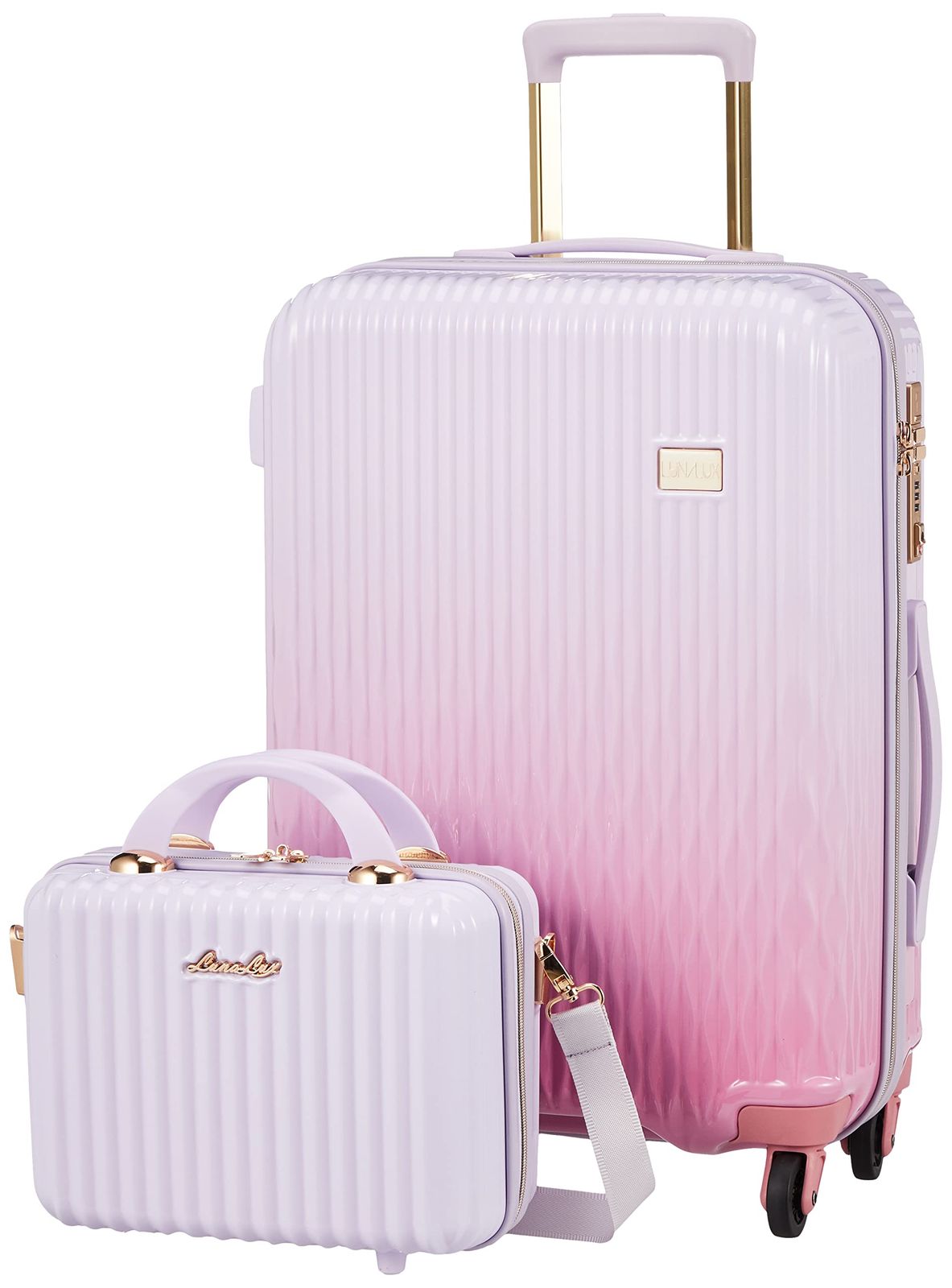 証付 1年間メーカー保 LUN2116-55 中型 Mサイズ 卒業旅行に最適 ♪修学旅行 43L 旅行を可愛くハッピーに スーツケース ルナルクス LUNALUX ハードジッパー シフレ