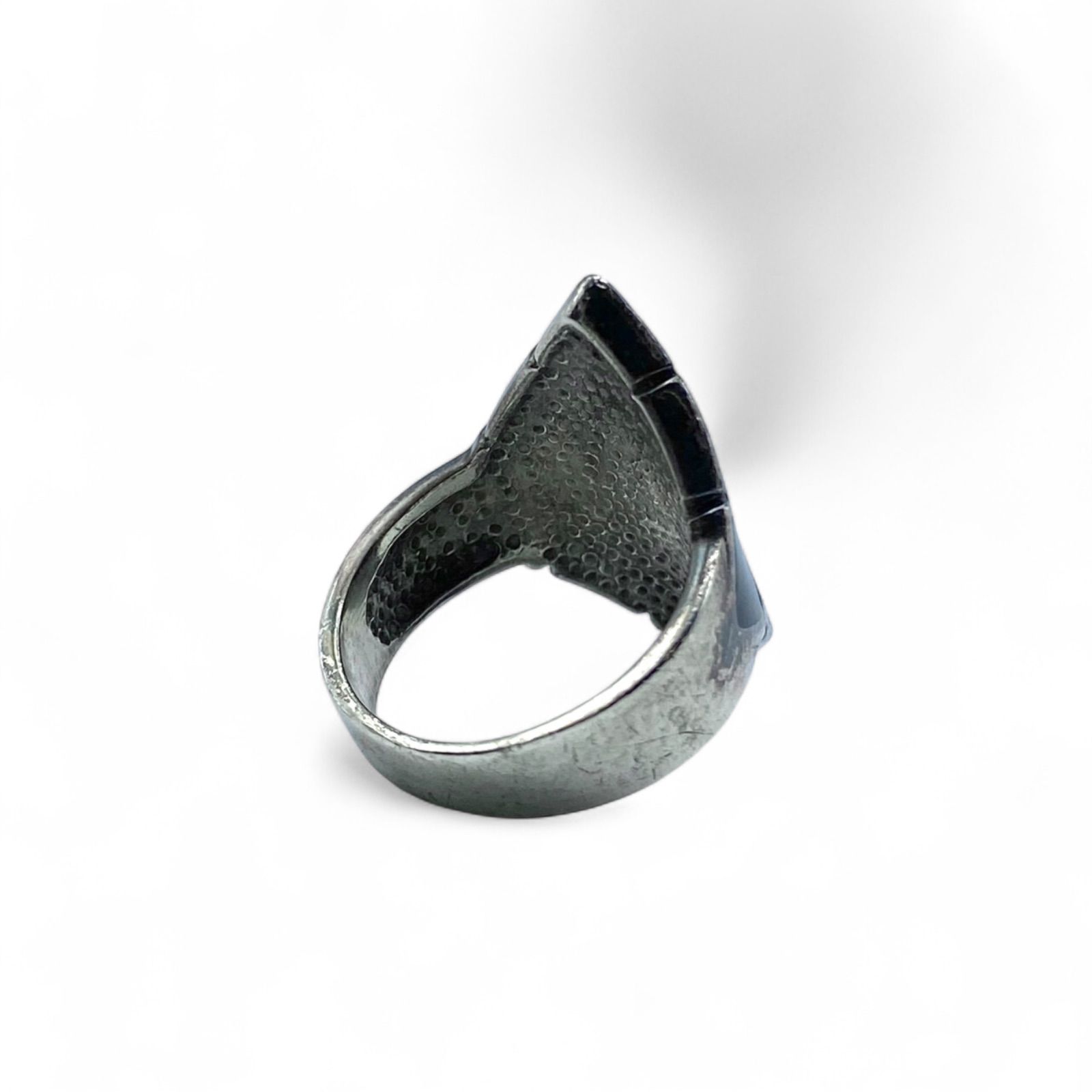 モザイクアート】 白蝶貝×黒石 Silver 925 刻印 00s Vintage Ring 