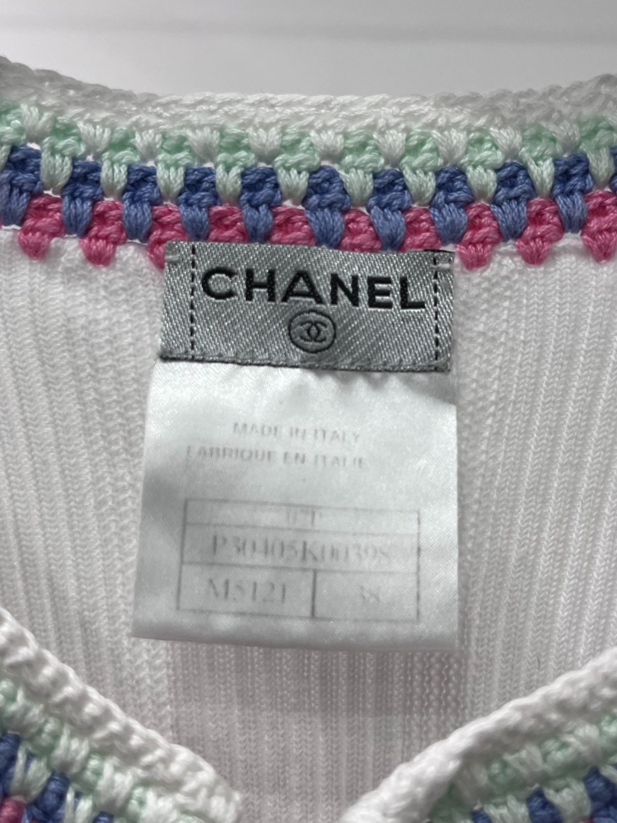  シャネル タンクトップ キャミソール 38 07 P ホワイト タンクトップ トップス