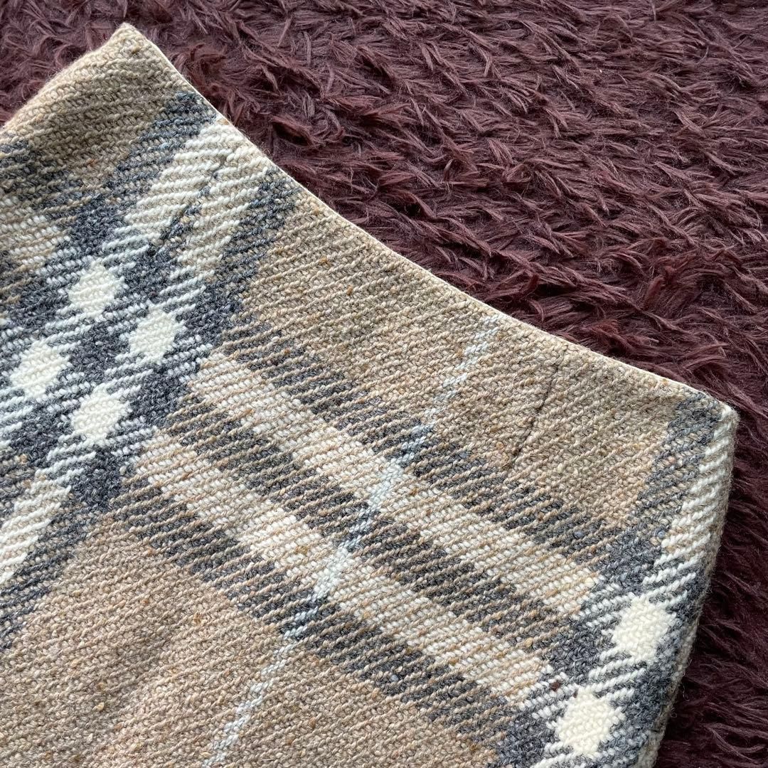 BURBERRY LONDON バーバリー メガチェックロングスカート ウール ツイード 大きいサイズ 42 ベージュ バーバリーチェック ノバチェック WWW_MORNINGWALKER_COM