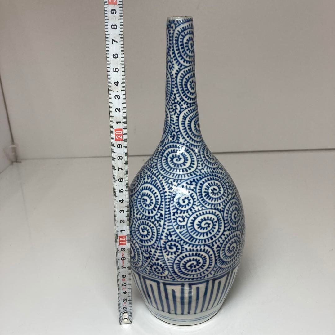 江戸後期 染付蛸唐草花瓶