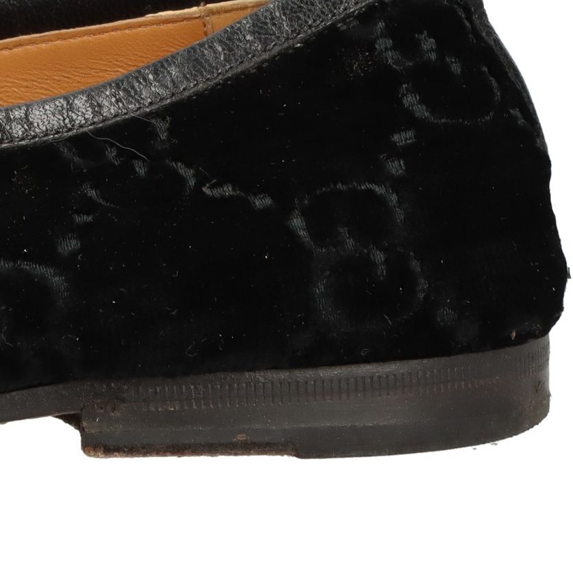 グッチ ホースビット ベルベット ローファー ネイビー 430088 8サイズ GUCCI (グッチ) ホースビット ベルベット GG総柄 ローファー ネイビー