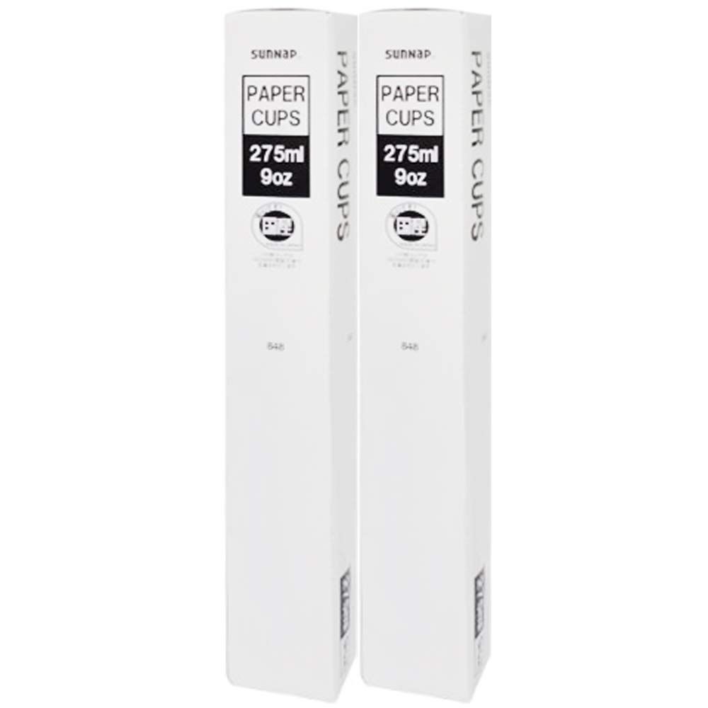 在庫 ペーパーカップ 100入り×2セット 使い捨てカップ 200個 ホワイト 275ml 大き目サイズ 紙コップ 業務用 サンナップ Sunnap