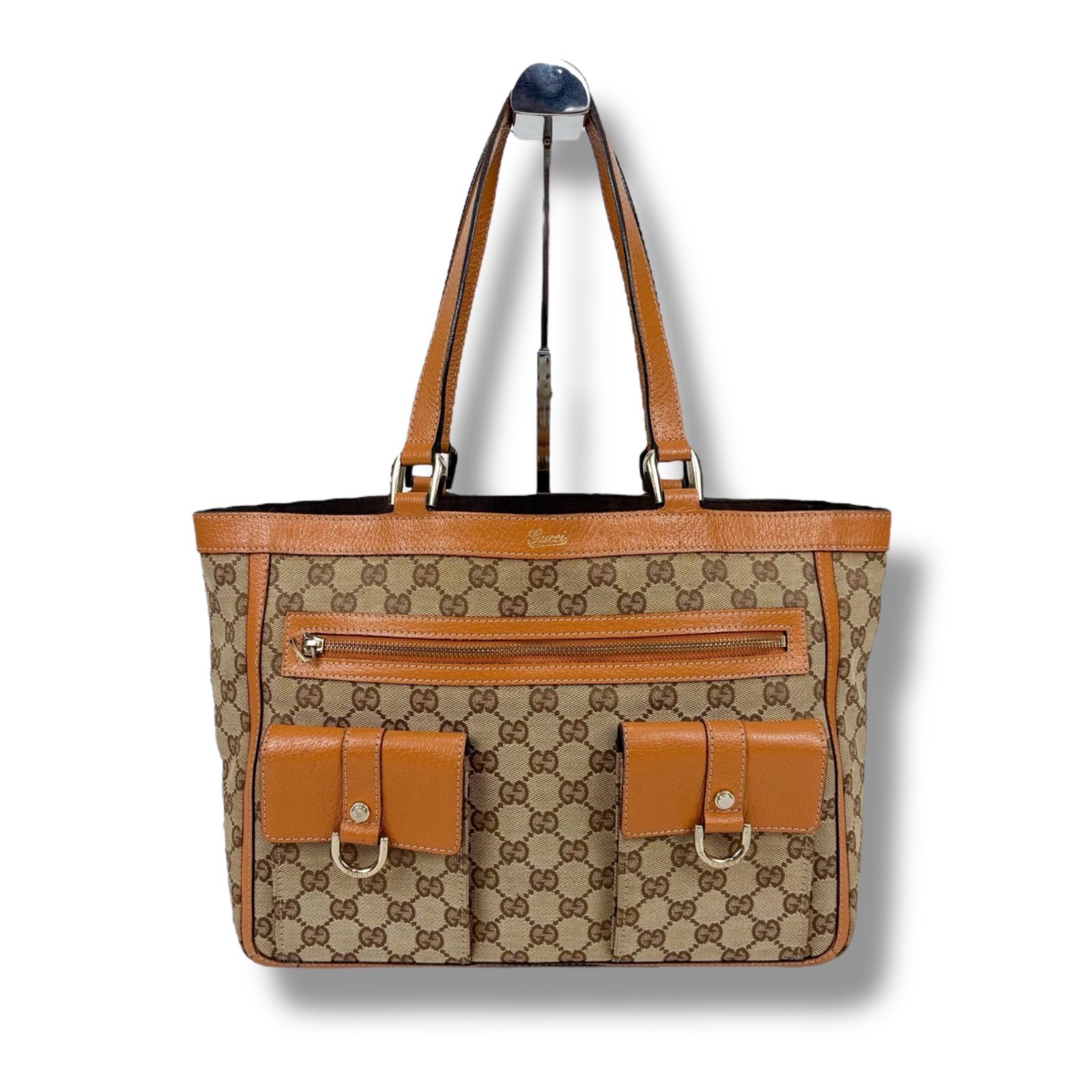 グッチ GUCCI アビーライン Wポケット トートバッグ GGキャンバス 