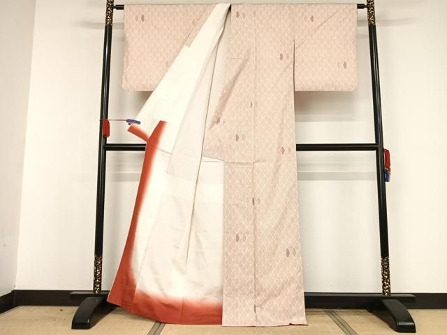 平和屋着物●恵大島織物謹製　本場大島紬　白大島　一元7マルキ　扇面尽くし　証紙付き　正絹　逸品　AAAW4283np 平和屋着物○恵大島織物謹製 本場大島紬 白大島 一元7マルキ 扇面