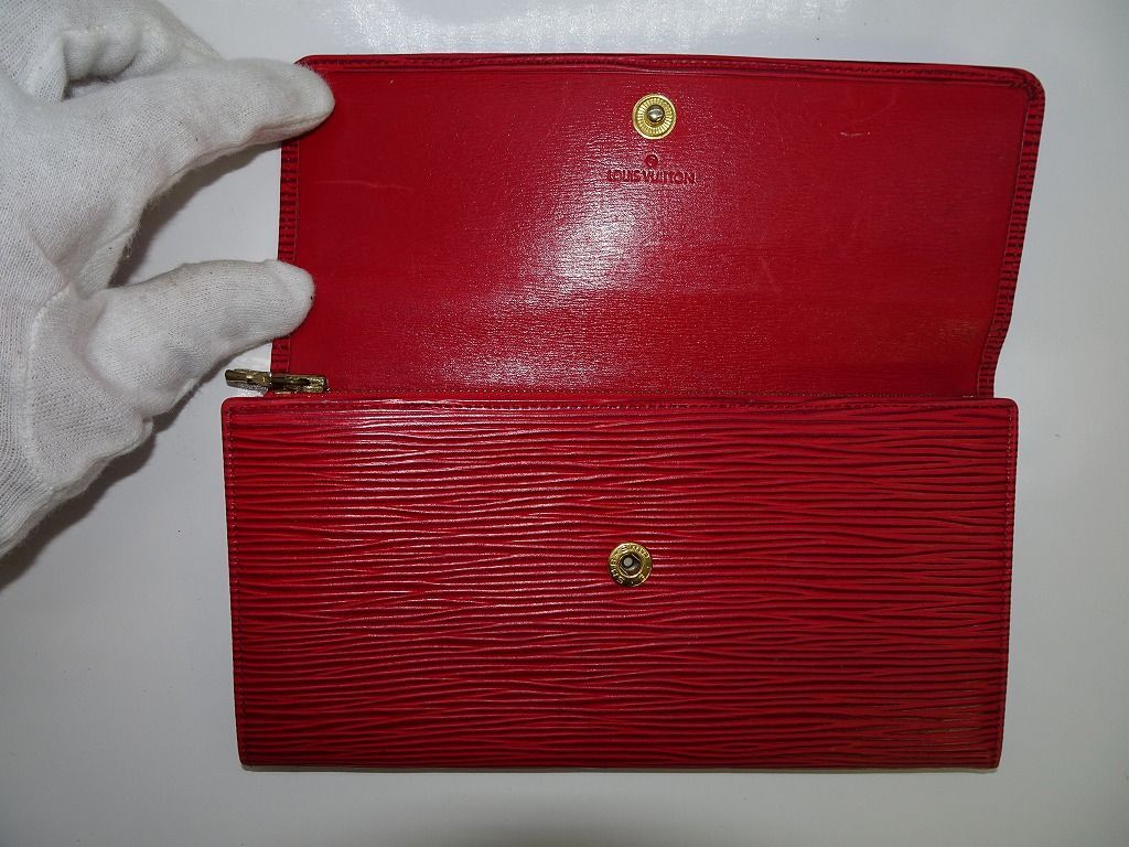 BGP5☆ルイ・ヴィトン/LOUIS VUITTON 二つ折り 長財布 エピ ポシェット 