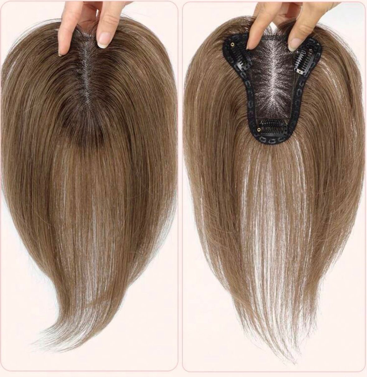 レミー人毛100% 前髪から隠せて自然 部分ウィッグ26cm ヘアピース Brightlele 総手植え レミー 人毛100% トップカバー 部分