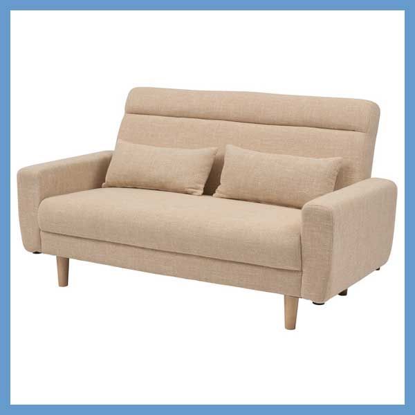 ノルム ロータイプ可 ２人掛けソファ クッション付き W150×D78×H84×SH42cm No.100 ベージュ