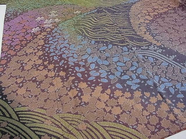 平和屋着物□極上 十日町 名門 滝泰謹製 訪問着 辻が花 絞り 金彩 桔梗