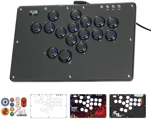 Haute42レバーレスコントローラー U16 シリーズ- DIYグラフィティ パネル - 16 キー Crystal ロープロファイル スイッチ - カスタム RGB - PC|Switch|PS3|PS4コントローラー