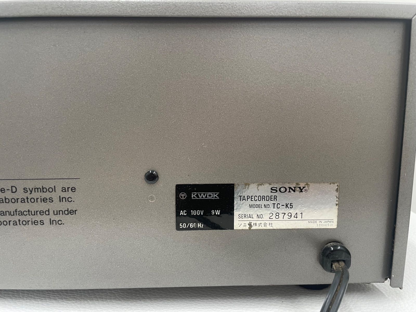 SONY  ステレオカセットデッキ　TC-K5　ジャンク品 SONY ソニー ステレオカセットデッキ TC-K5 【ジャンク】 - メルカリ