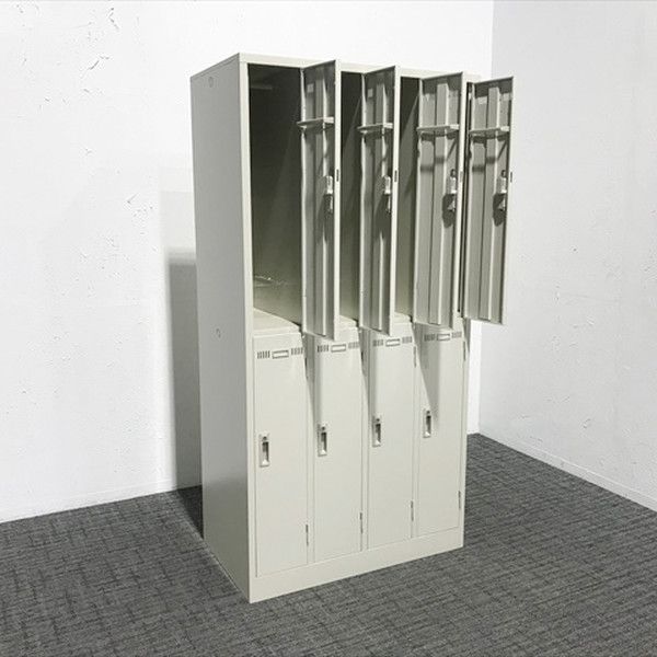ロッカー 8人用 鍵付き 4列2段 SLK型 SLK-8 生興 ニューグレー