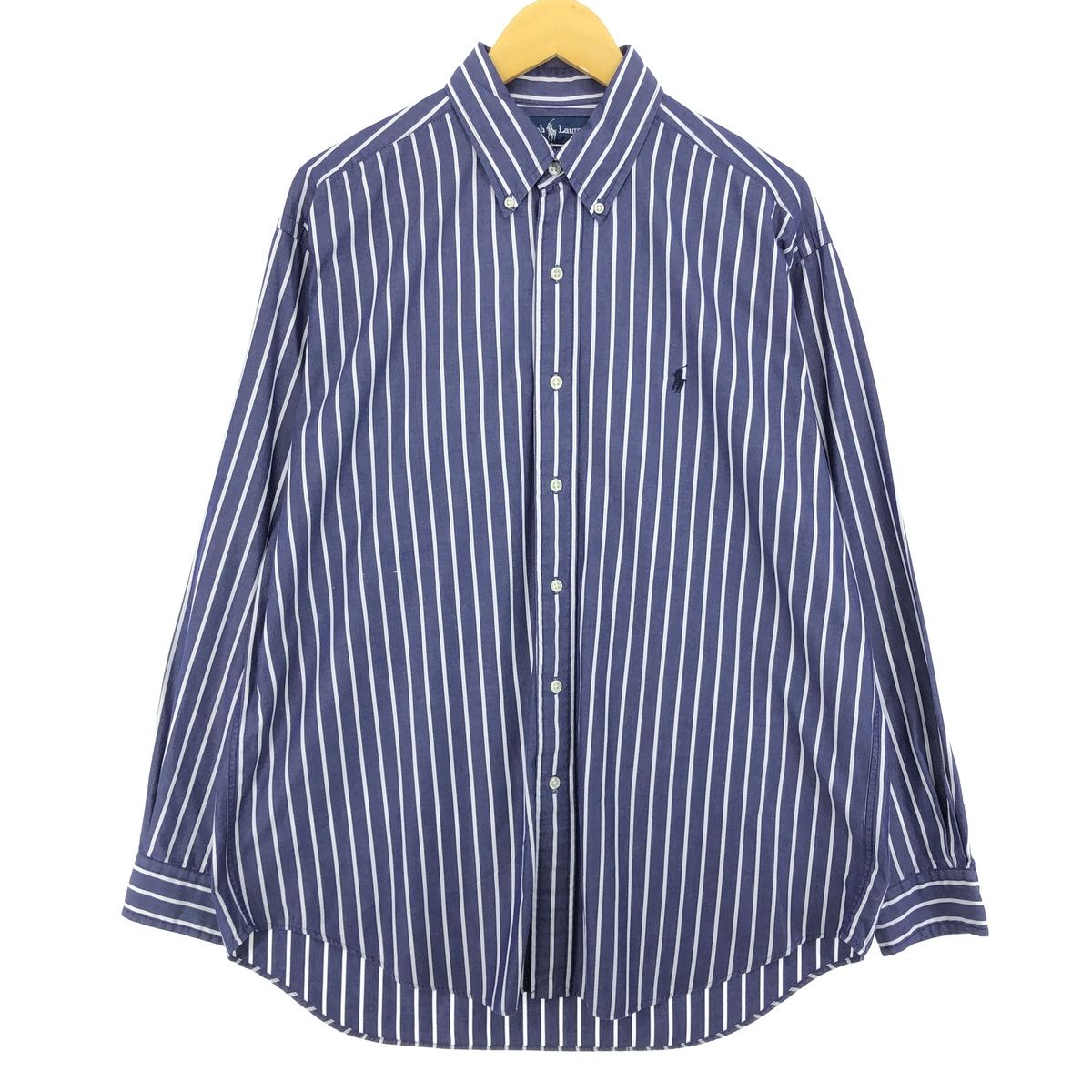 古着 ラルフローレン Ralph Lauren BLAKE 長袖 ボタンダウンストライプシャツ メンズL相当/eaa469581