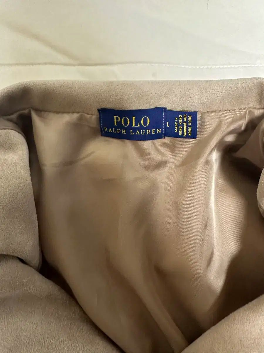 ポロ スウェード ツーウェイ ジャケット L ベージュ KANDAIZUMI_COM