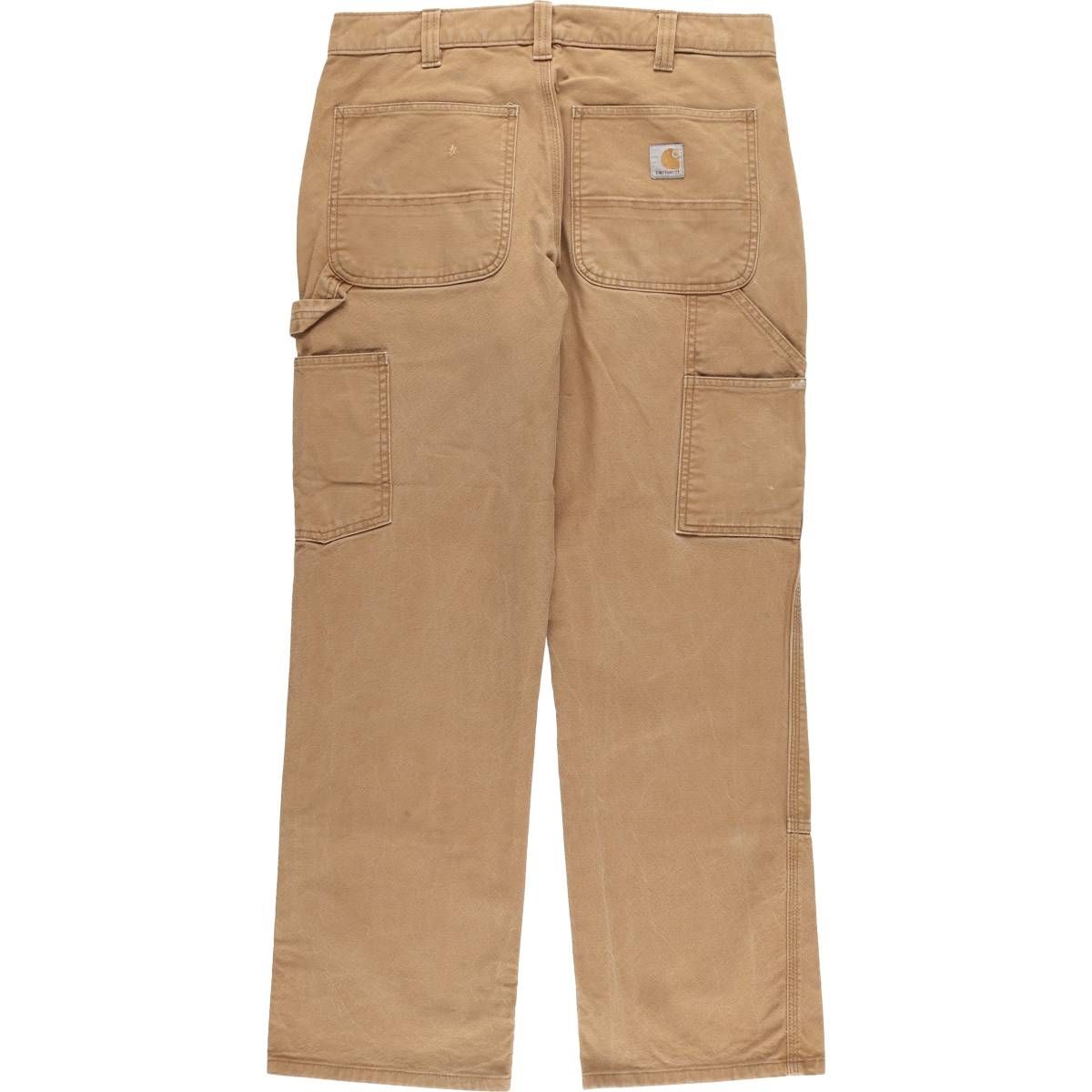 ど*や様 カーハート　ダブルニー　ダックペインターパンツ　フェード　古着　ブラッ 希少 USA製 Carhartt B01 ダブルニー ダック ペインターパンツ