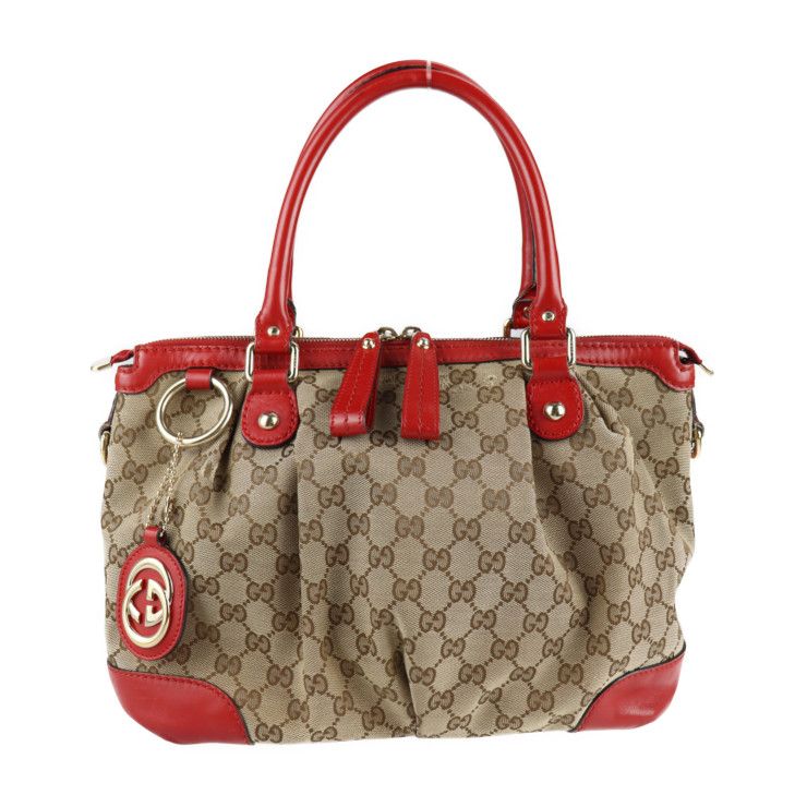 GUCCI グッチ ハンドバッグ 247902 GGキャンバス レザー ベージュ