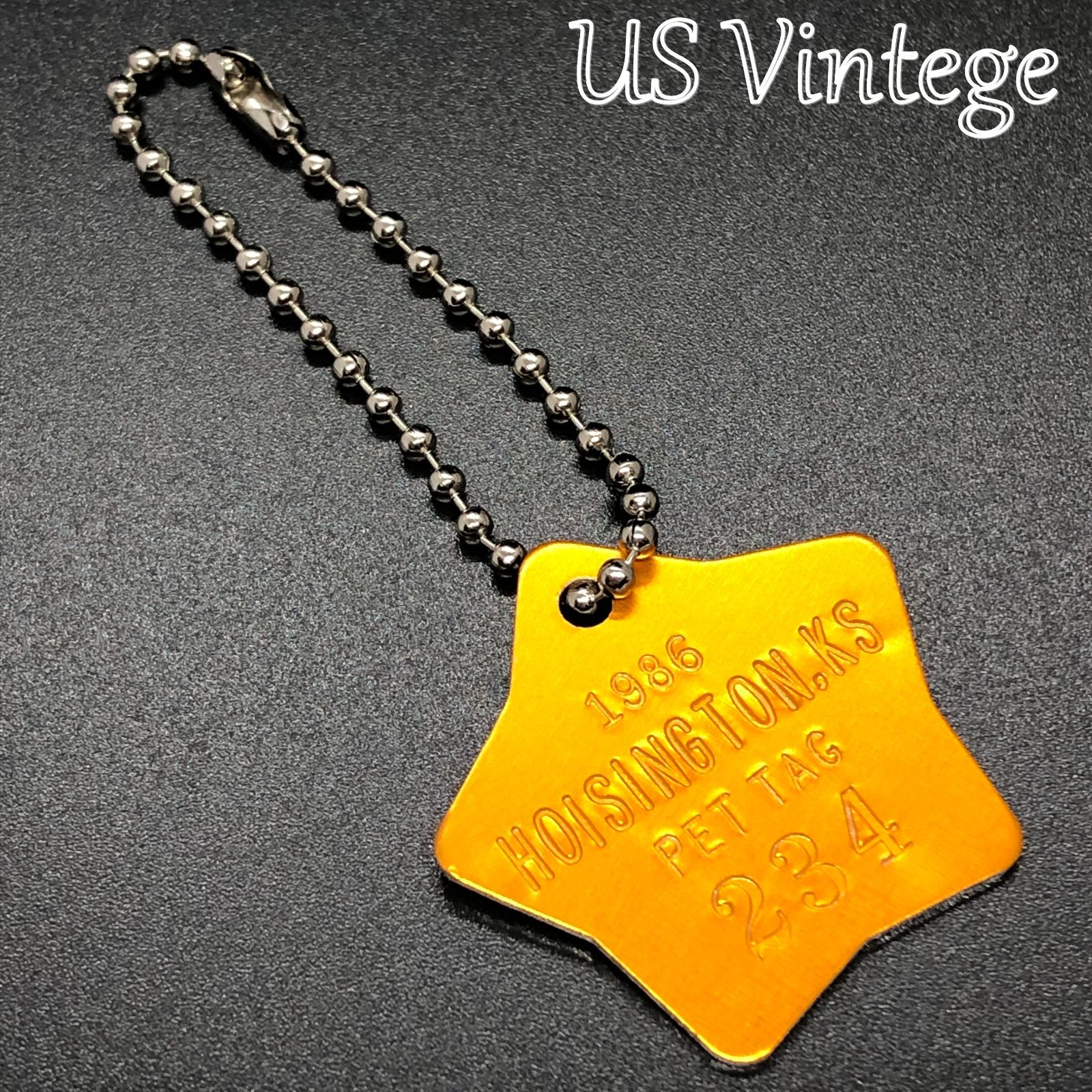 ビンテージ ドッグタグ 】 1986年 Dog Tag ※チェーン付き キーホルダ