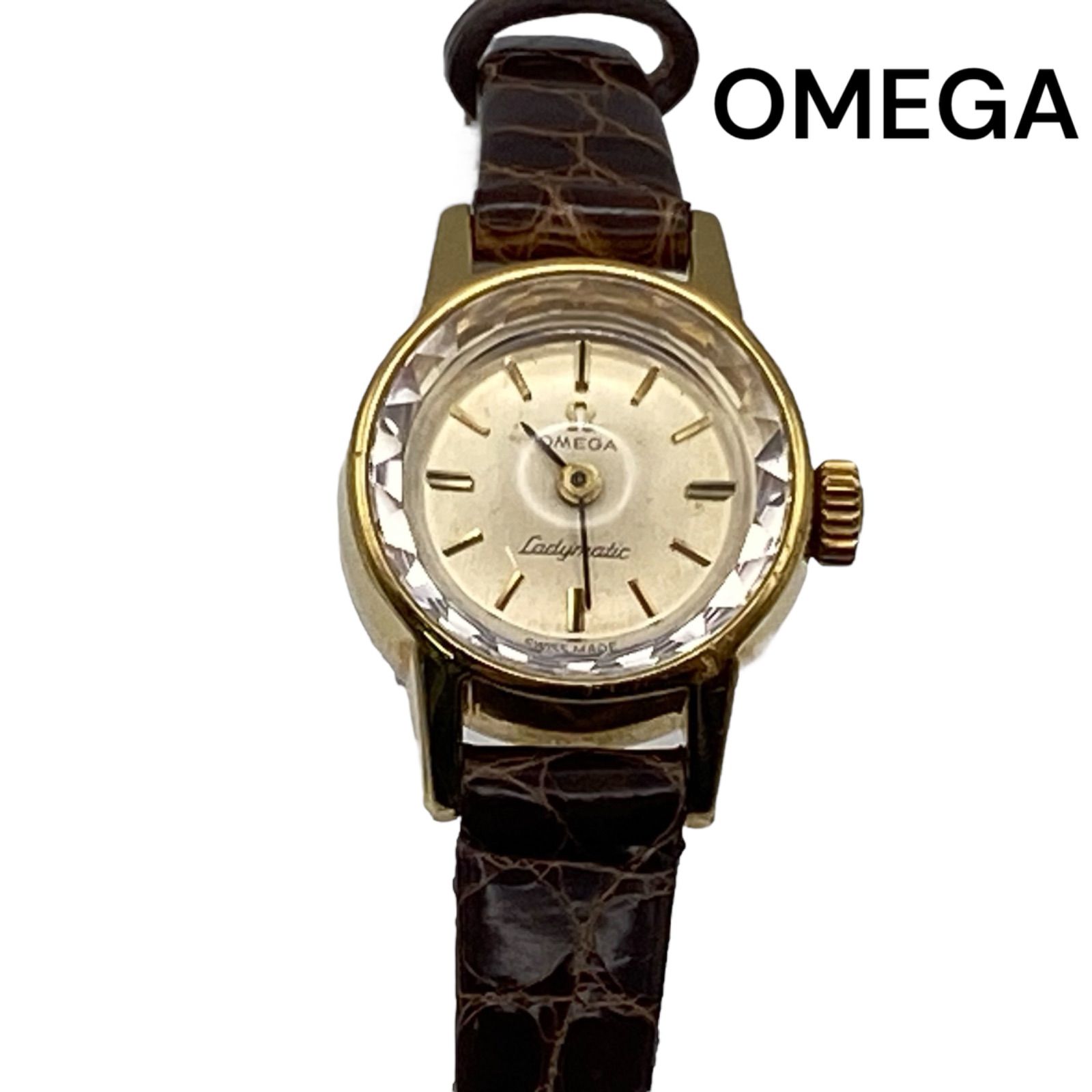オメガ OMEGA レディマティック 金 イエローゴールド 手巻き 腕時計 レディース S5Q509