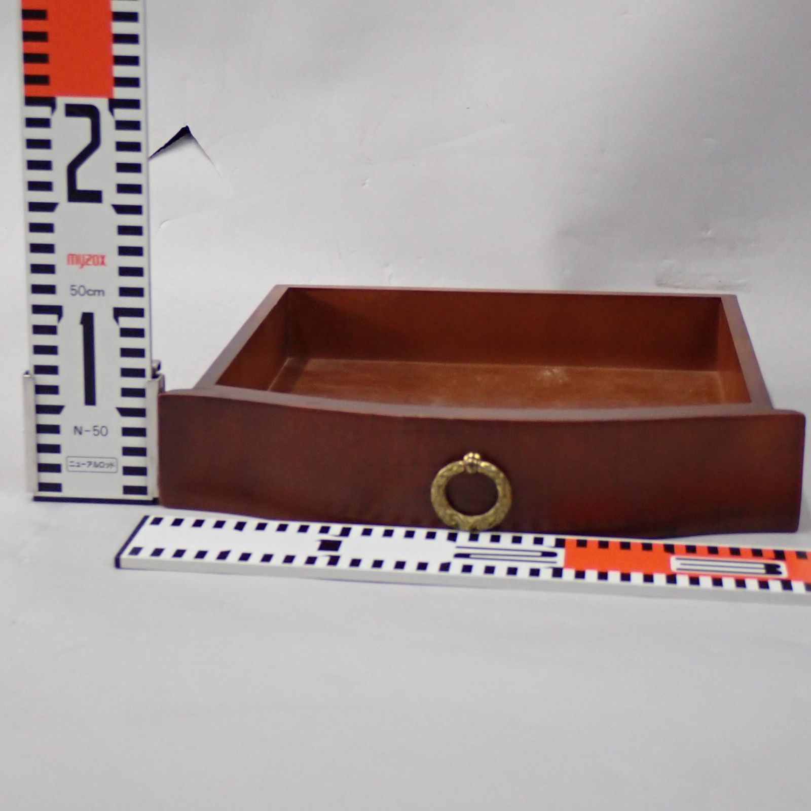 木製コンソールテーブル サイドテーブル 半月型 引き出し付き