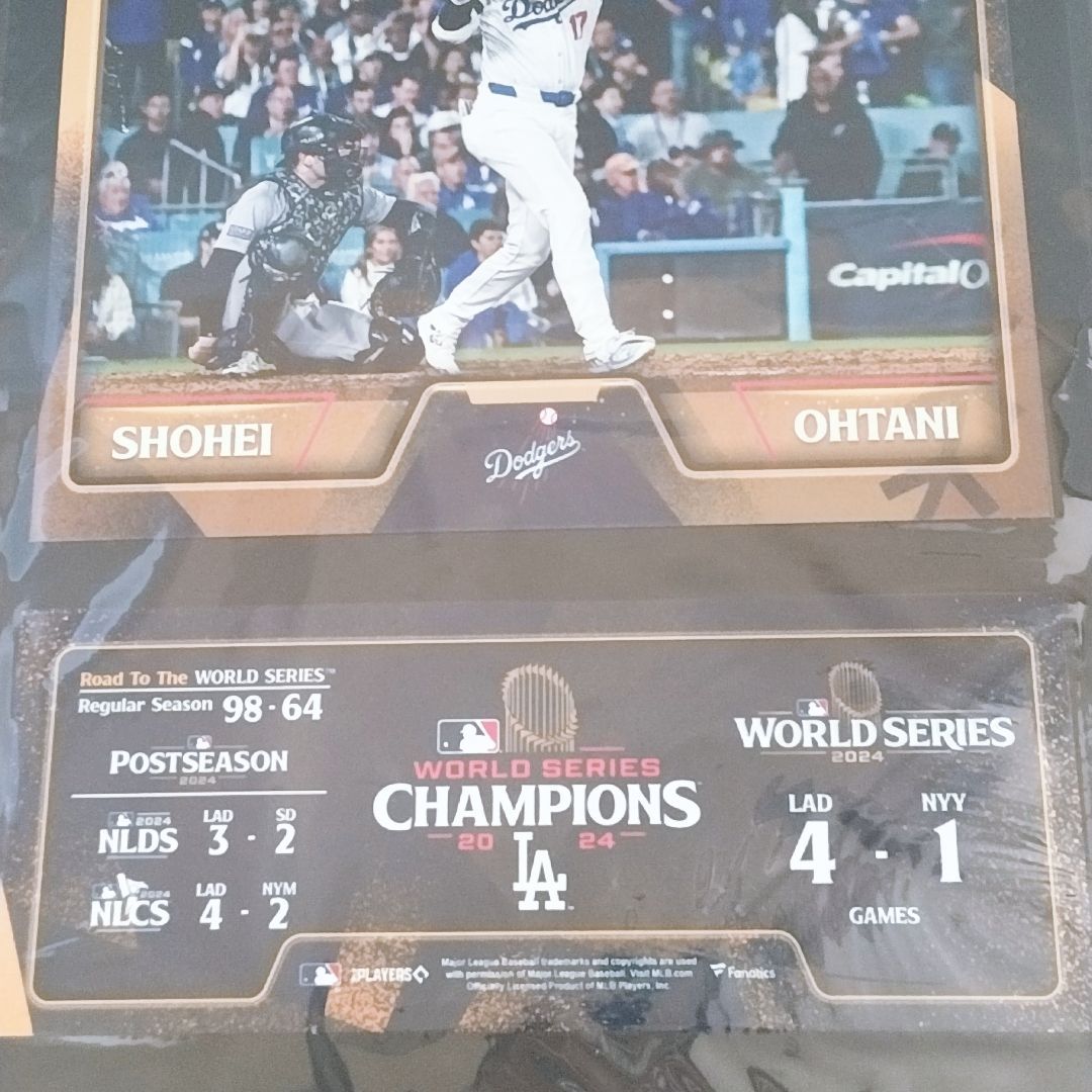新品未使用】MLB公式◇大谷翔平 ワールドシリーズ制覇記念プレート LAD