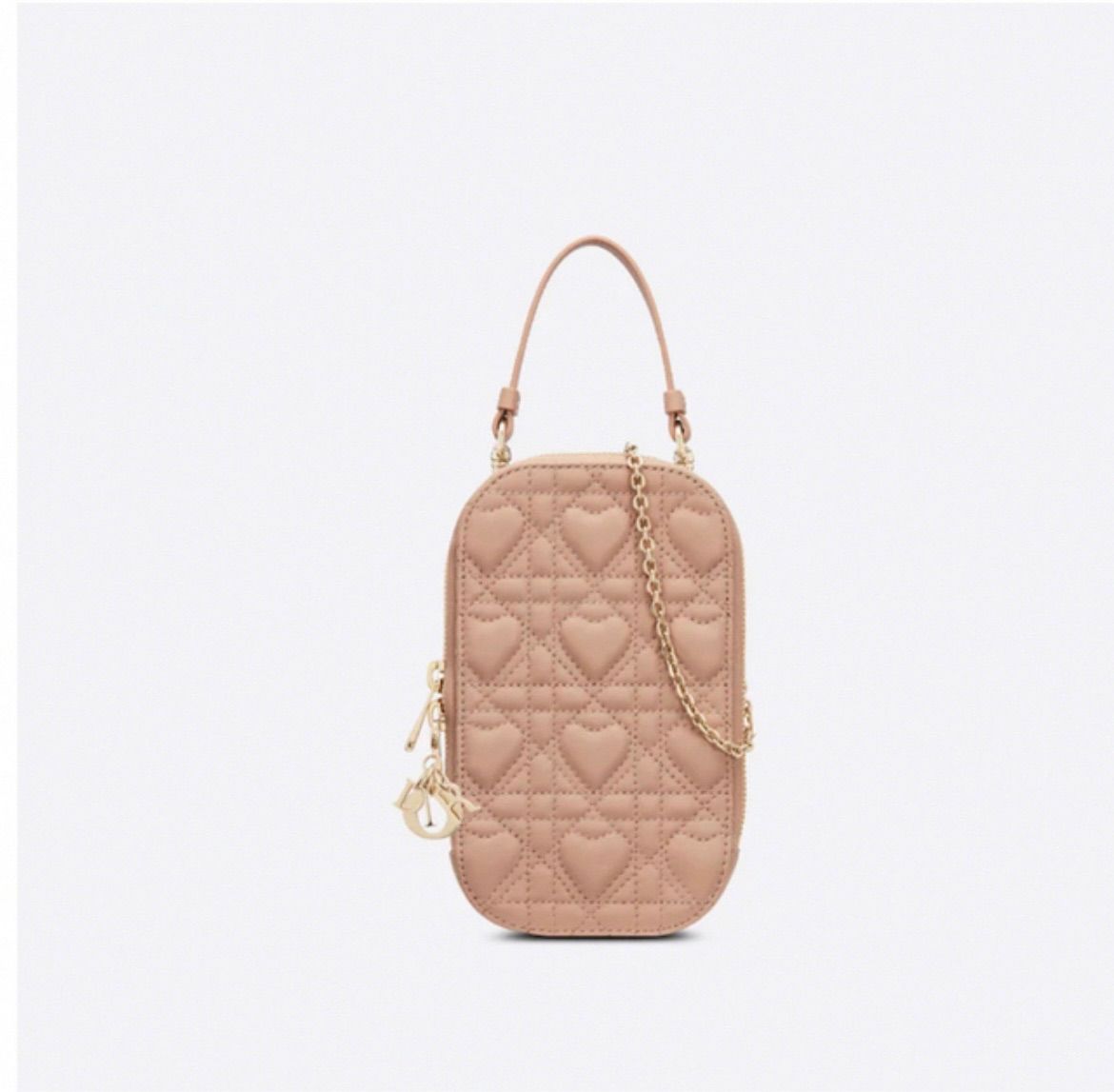 新品 ディオール LADY DIOR フォンホルダー ハート ピンク