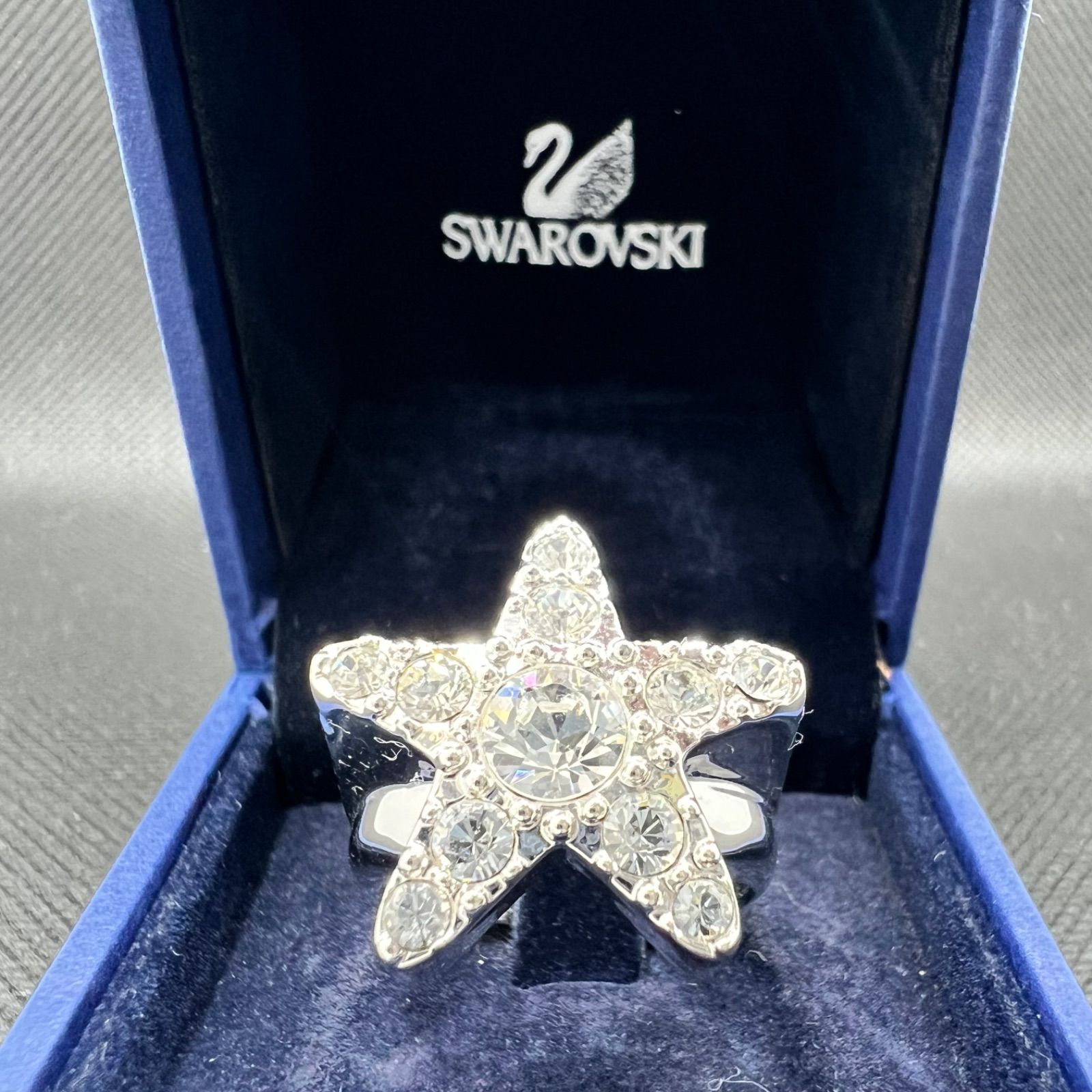 安価 ワタナベ SWAROVSKI スワロフスキー 指輪 リング 星型 スター 15.5号 アクセサリー