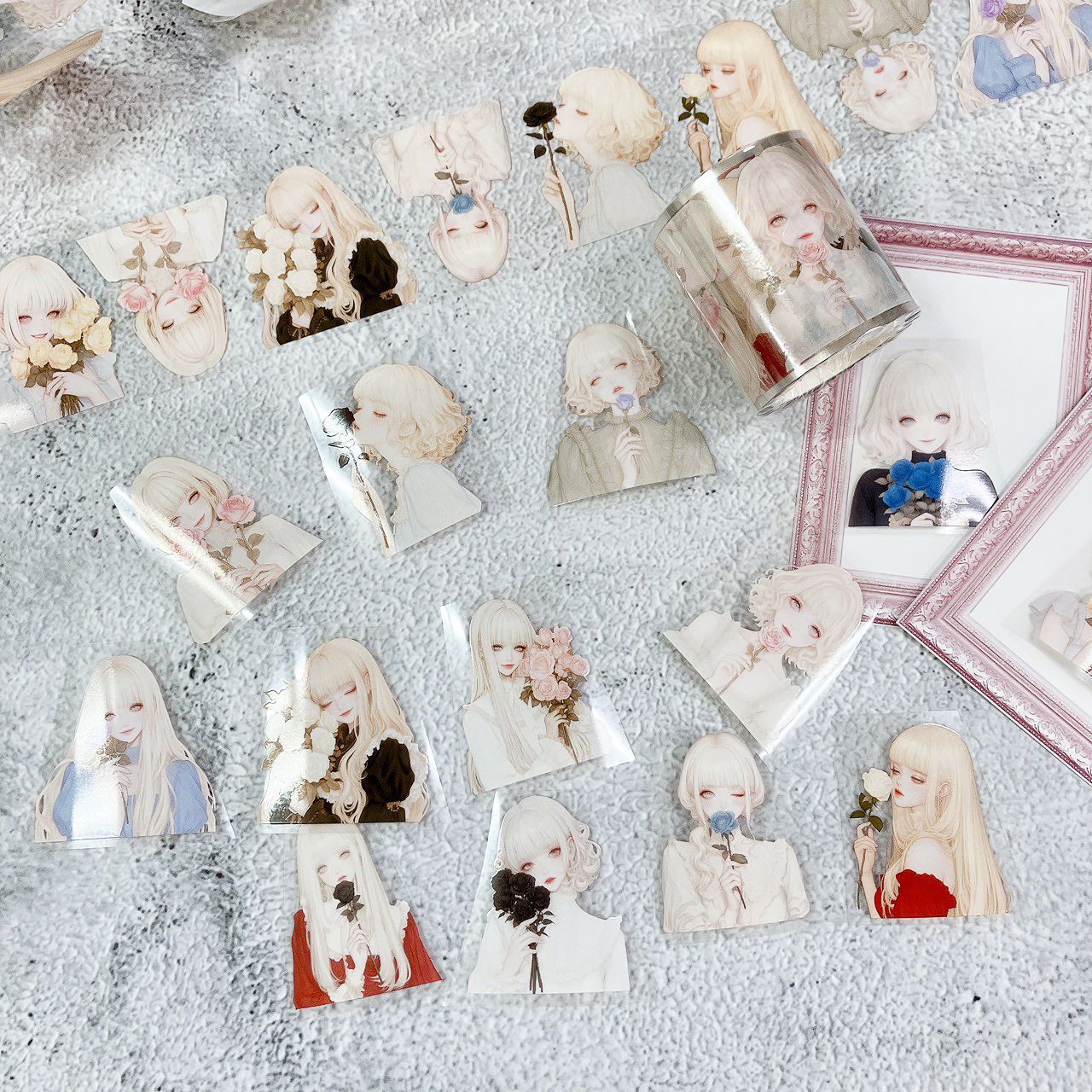 小分け販売】ローズガールPETテープ 【Sサイズ】ハル×文具女子