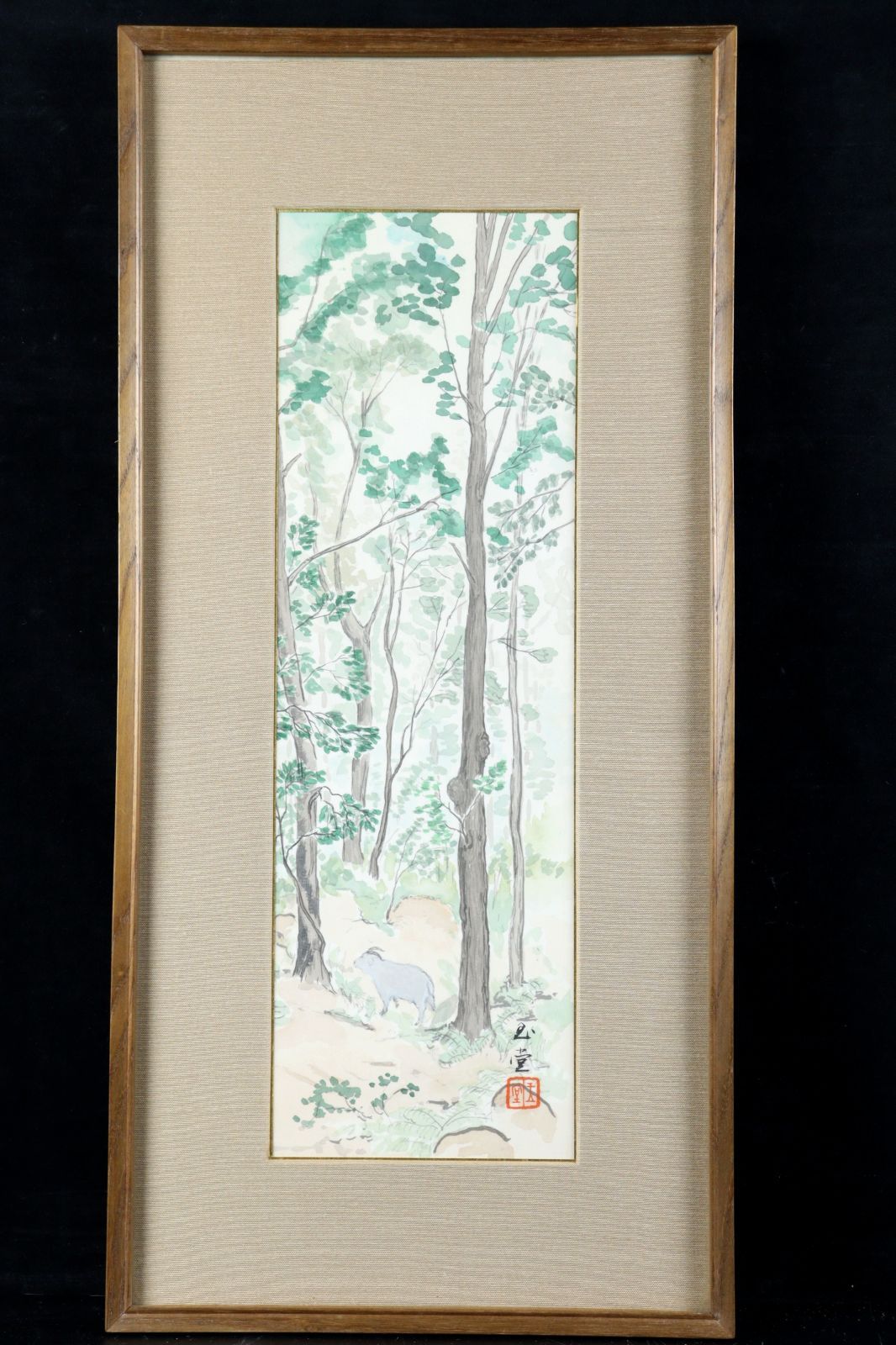 川合玉堂「山羊」肉筆日本画 共シール 風景 動物 楾 O15-S - メルカリ